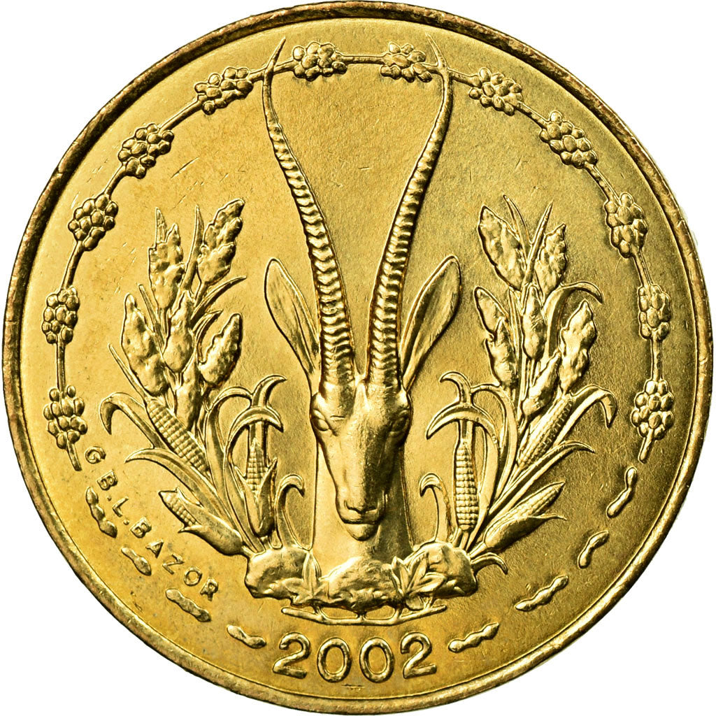 Munten, West Afrikaanse Staten, 5 Francs, 2002, PR, Aluminum-Nickel-Bronze