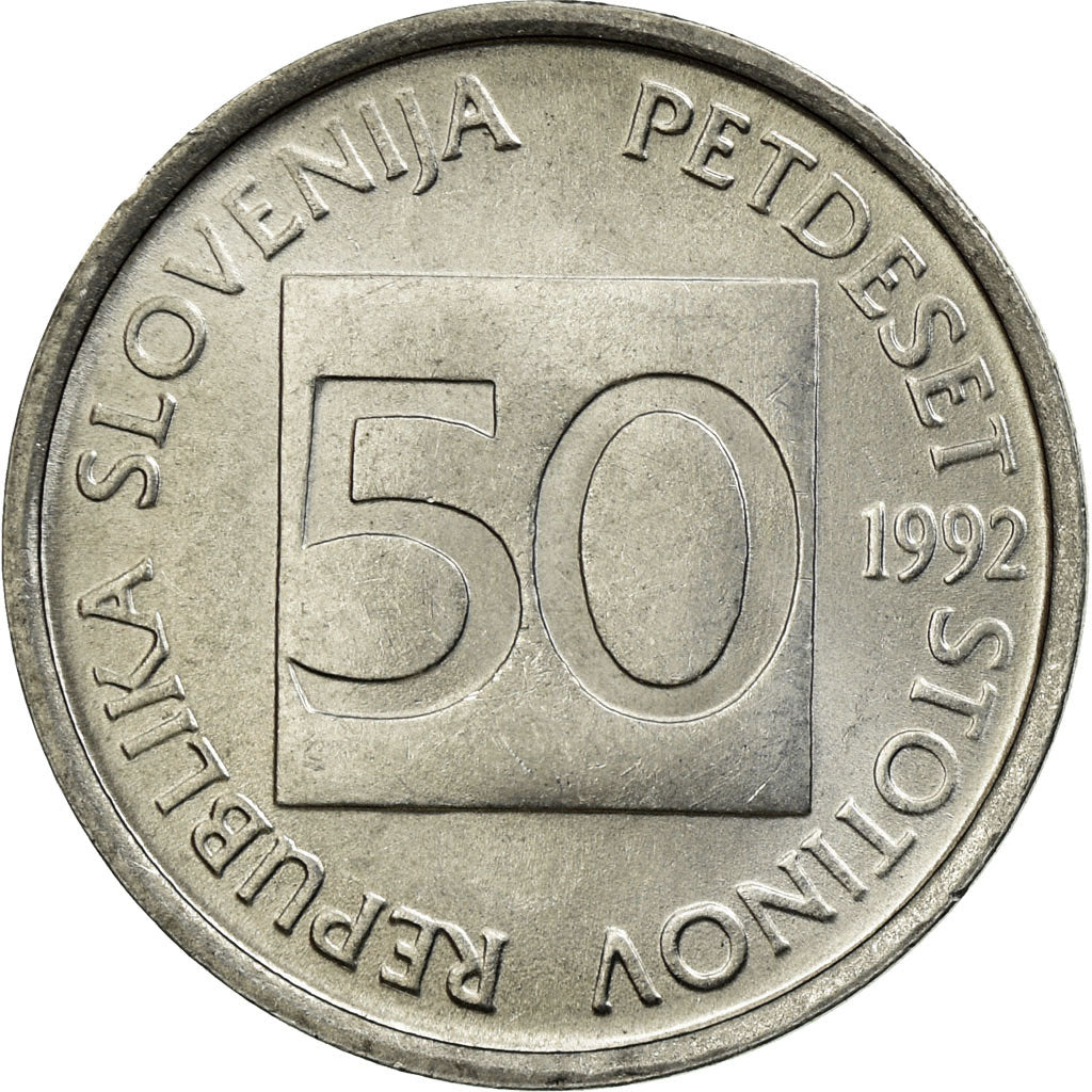Monnaie, Slovénie, 50 Stotinov, 1992, SUP, Aluminium, KM:3