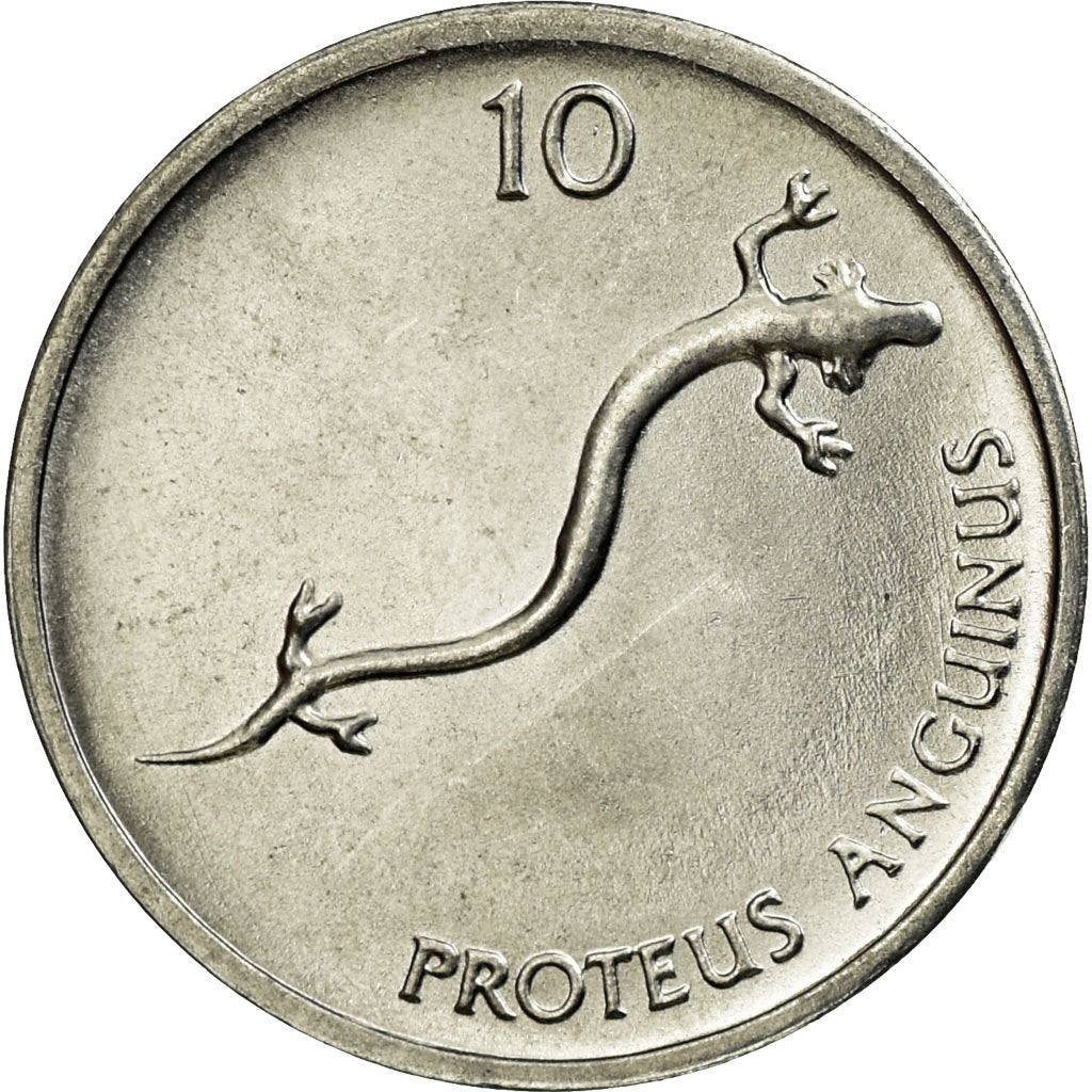 Monnaie, Slovénie, 10 Stotinov, 1993, SUP, Aluminium, KM:7