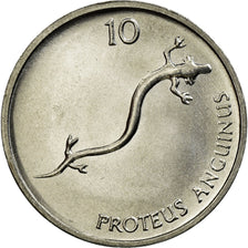 Coin, Slovenia, 10 Stotinov, 1993, AU(55-58), Aluminum, KM:7