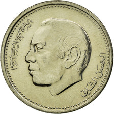 Coin, Morocco, al-Hassan II, 1/2 Dirham, 1987, Paris, AU(55-58), Copper-nickel