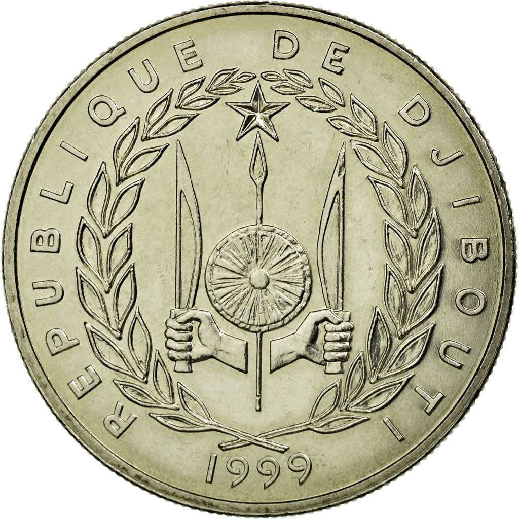 Monnaie, Djibouti, 50 Francs, 1999, Paris, TTB, Copper-nickel, KM:25