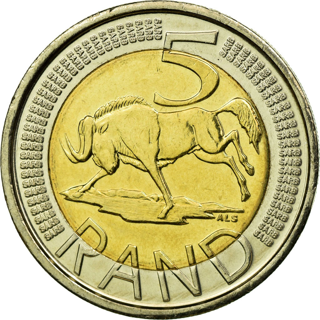 Münze, Südafrika, 5 Rand, 2008, Pretoria, VZ, Bi-Metallic, KM:446