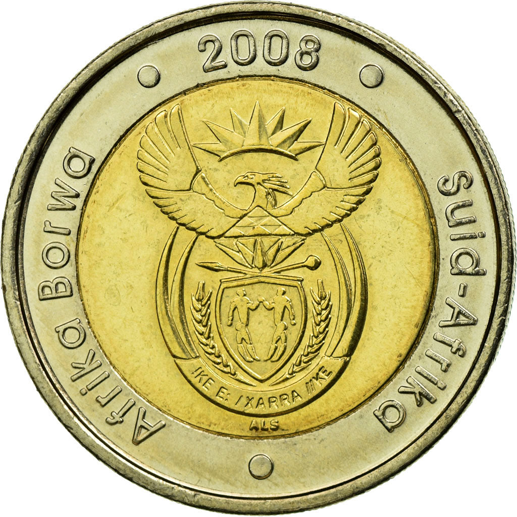 Munten, Zuid Afrika, 5 Rand, 2008, Pretoria, PR, Bi-Metallic, KM:446