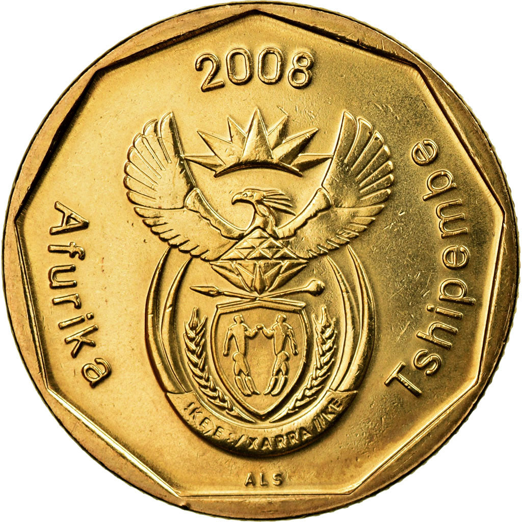 Moneta, Południowa Afryka, 50 Cents, 2008, Pretoria, AU(55-58), Brąz