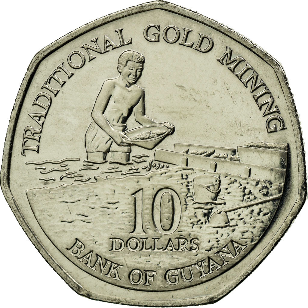 Coin, Guyana, 10 Dollars, 2007, Royal Mint, EF(40-45), Nickel plated steel