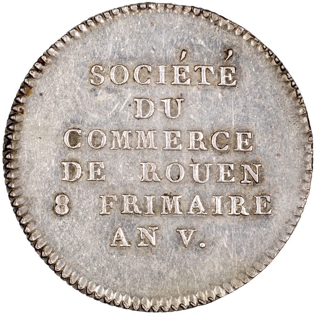 France, The French Revolution, Token, 1796, MS(60-62), Silver, Feuardent #6309,.
