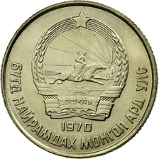 Moeda, Mongólia, 15 Mongo, 1970, AU(55-58), Cobre-níquel, KM:31