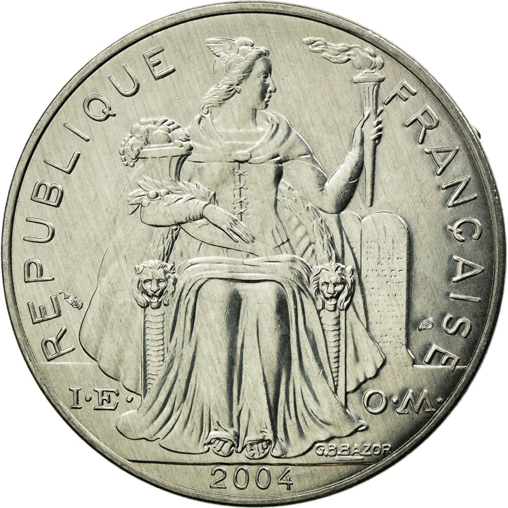 Coin, French Polynesia, 5 Francs, 2004, Paris, AU(55-58), Aluminum, KM:12