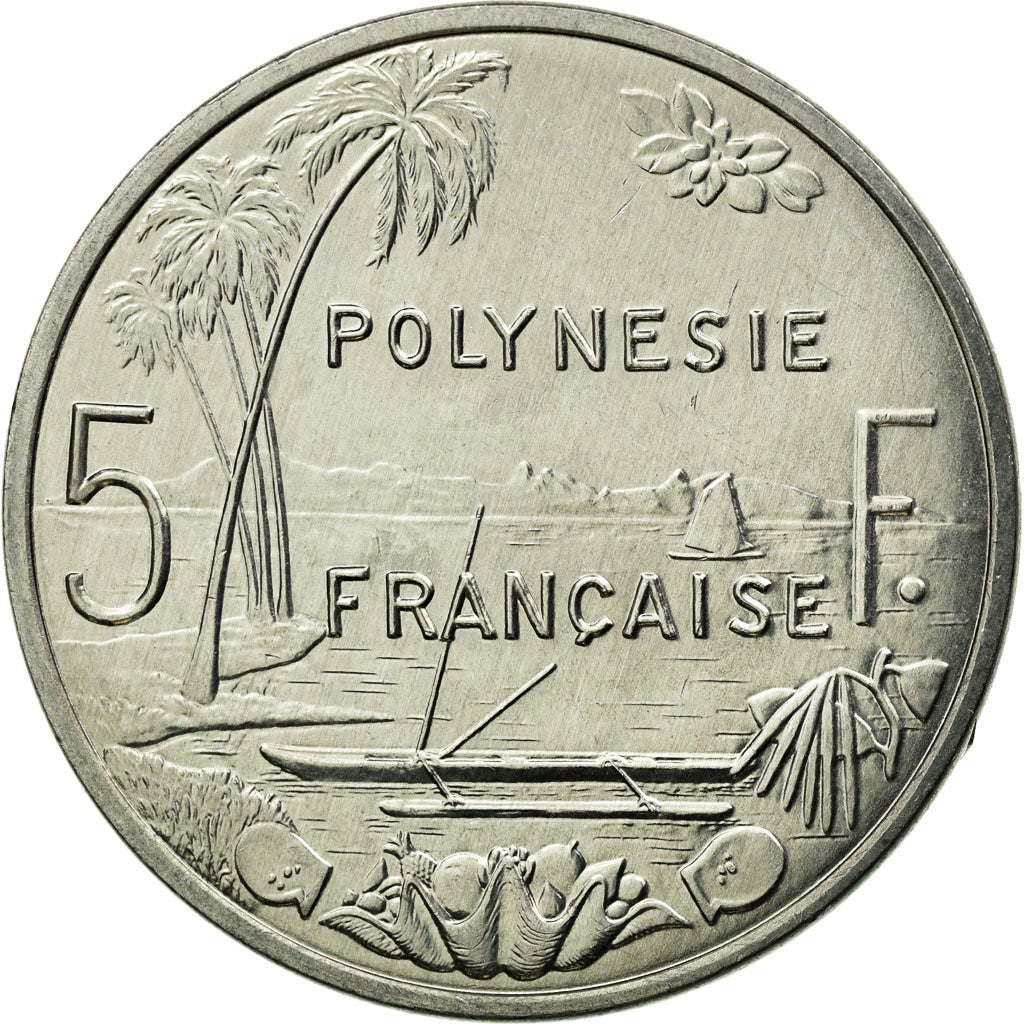 Coin, French Polynesia, 5 Francs, 2004, Paris, AU(55-58), Aluminum, KM:12