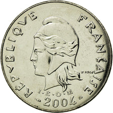 Coin, New Caledonia, 20 Francs, 2004, Paris, EF(40-45), Nickel, KM:12