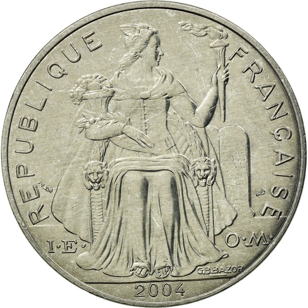 Moneda, Nueva Caledonia, 5 Francs, 2004, Paris, EBC, Aluminio, KM:16