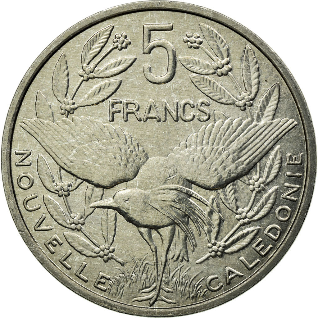 Moneda, Nueva Caledonia, 5 Francs, 2004, Paris, EBC, Aluminio, KM:16