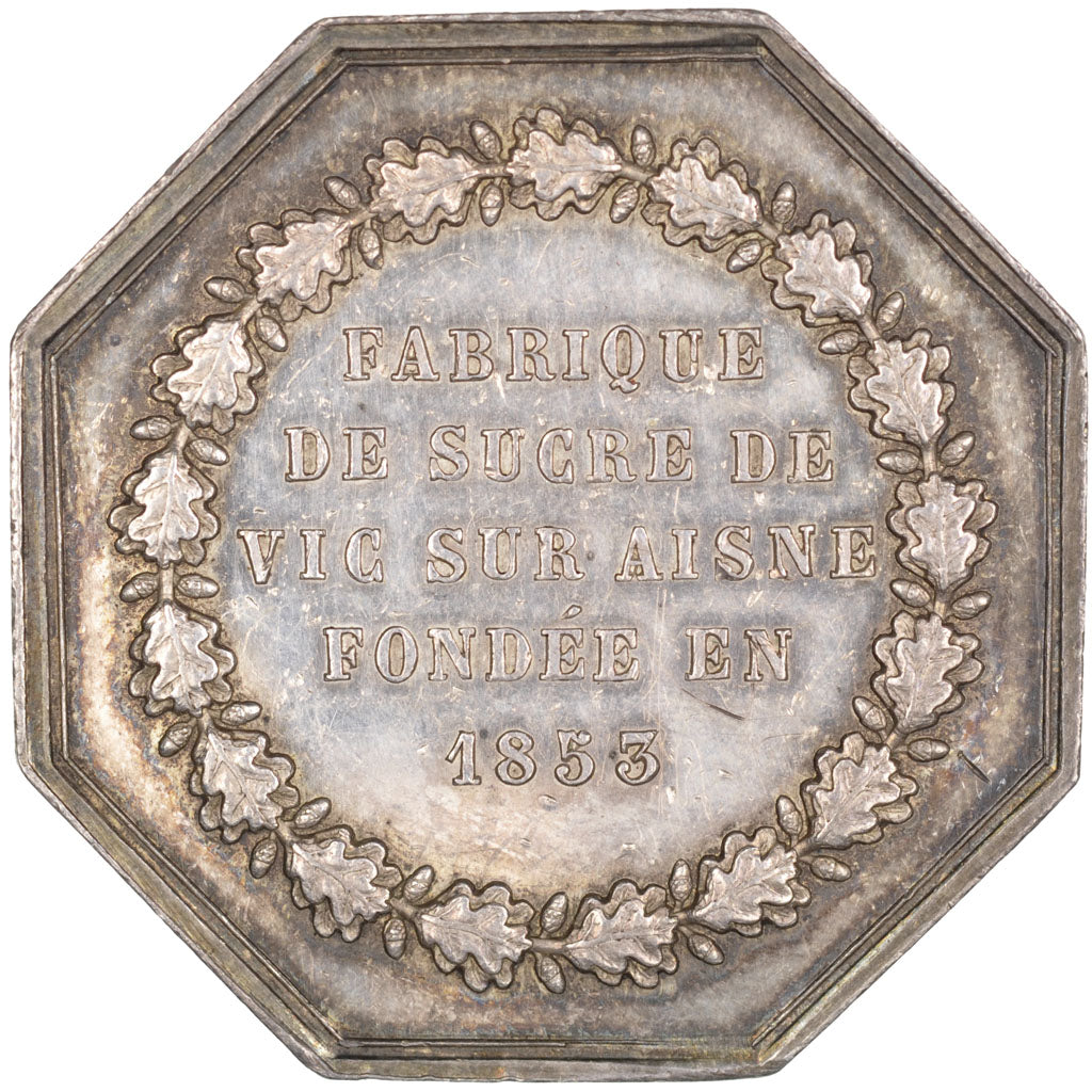 France, Industry, Token, 1853, AU(55-58), Caqué, Silver, 20.16