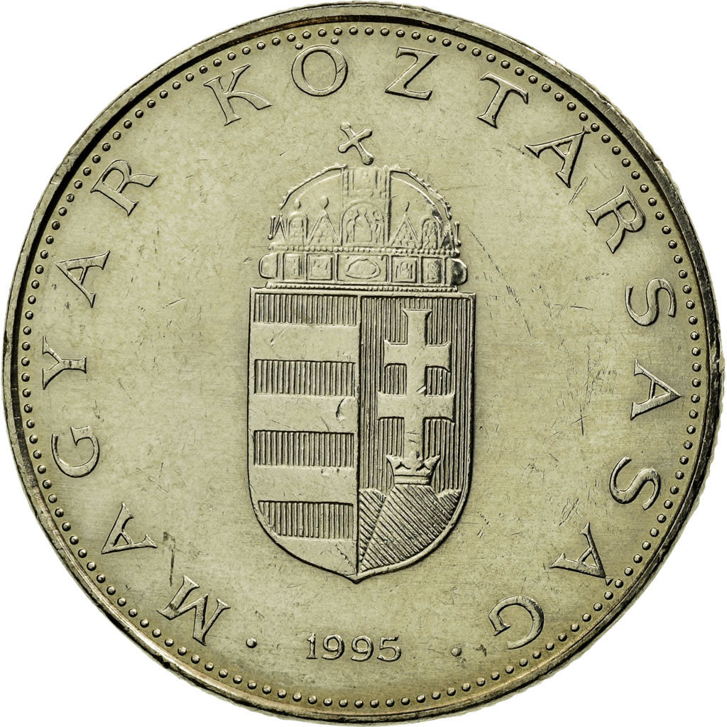 Coin, Hungary, 10 Forint, 1995, Budapest, EF(40-45), Copper-nickel, KM:695