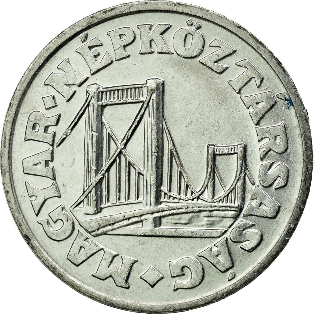 Coin, Hungary, Elizabeth Bridge in Budapest, 50 Fillér, 1984, Budapest