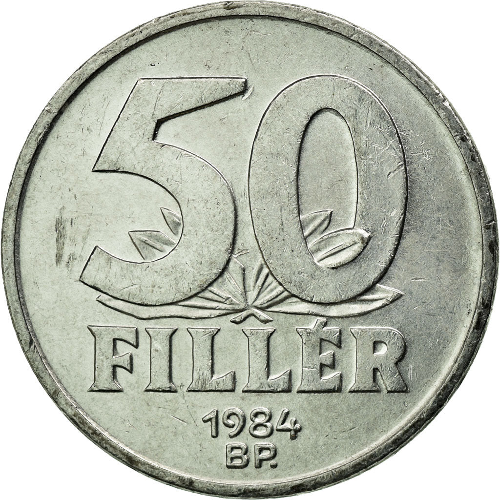 Coin, Hungary, Elizabeth Bridge in Budapest, 50 Fillér, 1984, Budapest