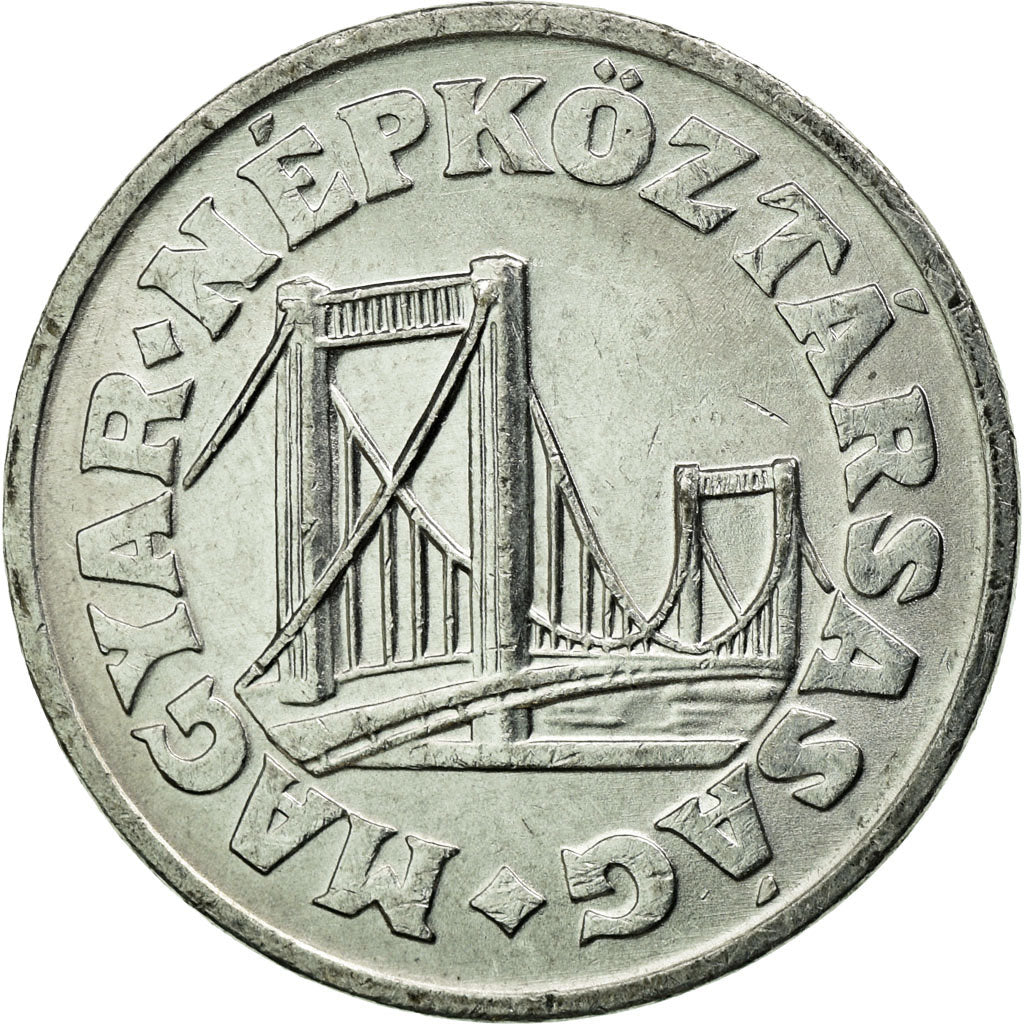Coin, Hungary, Elizabeth Bridge in Budapest, 50 Fillér, 1987, Budapest
