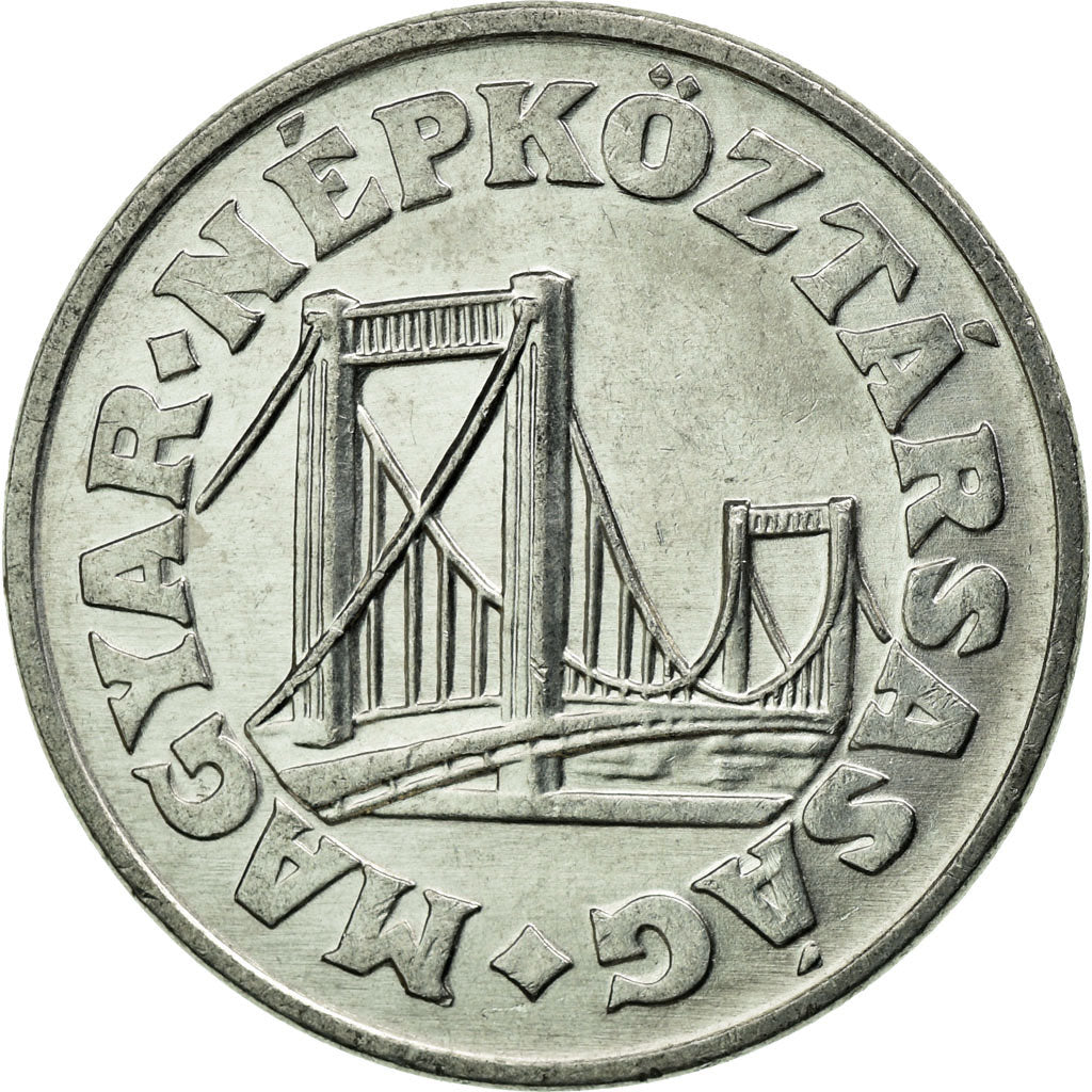 Coin, Hungary, Elizabeth Bridge in Budapest, 50 Fillér, 1988, Budapest