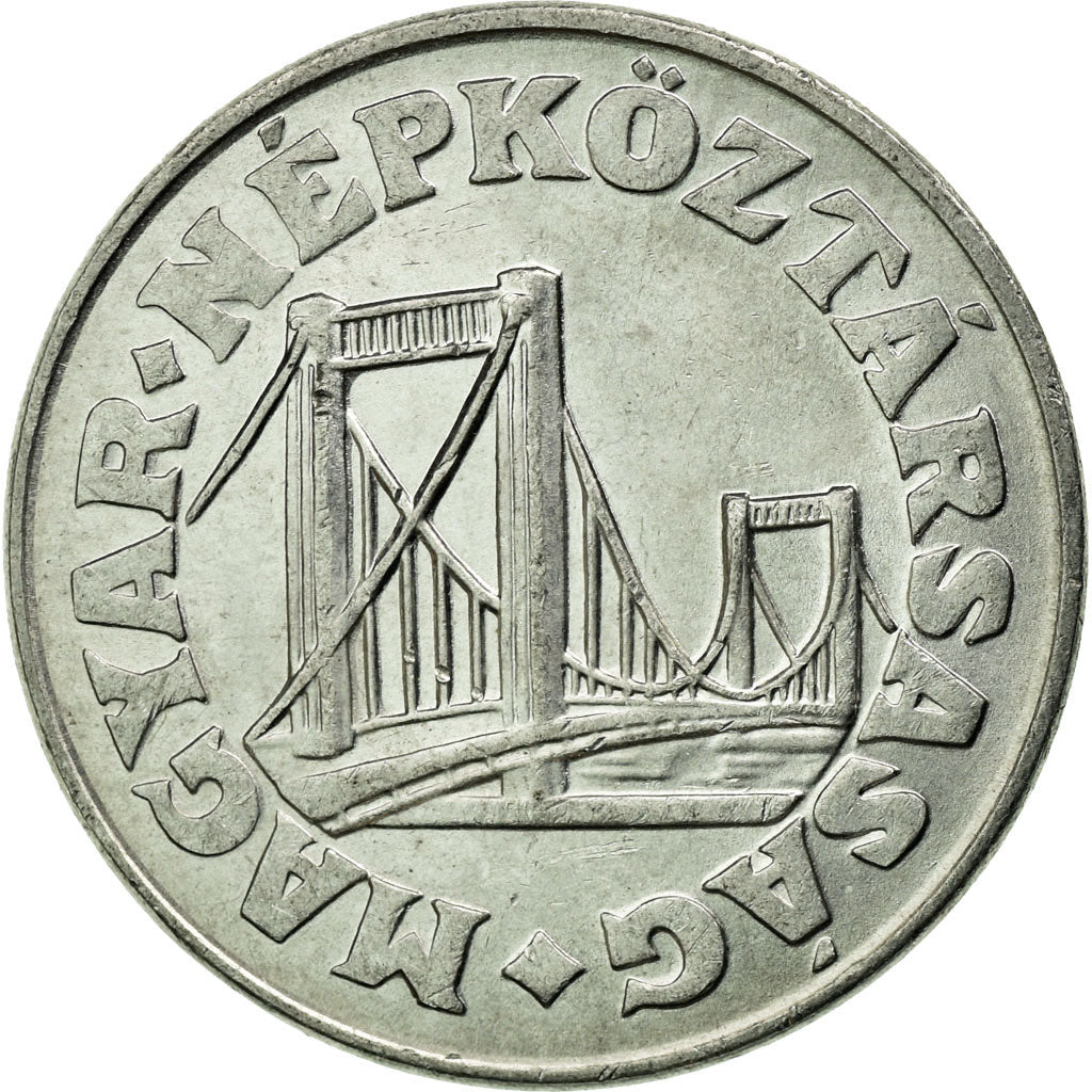 Coin, Hungary, Elizabeth Bridge in Budapest, 50 Fillér, 1989, Budapest