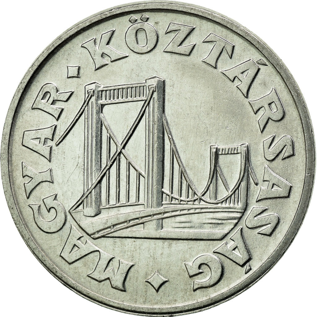 Coin, Hungary, Elizabeth Bridge in Budapest, 50 Fillér, 1991, Budapest