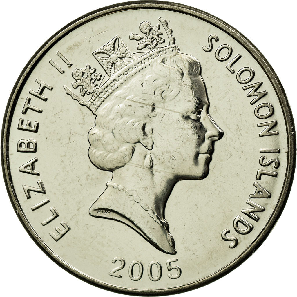 Coin, Solomon Islands, Elizabeth II, 20 Cents, 2005, EF(40-45), Nickel plated