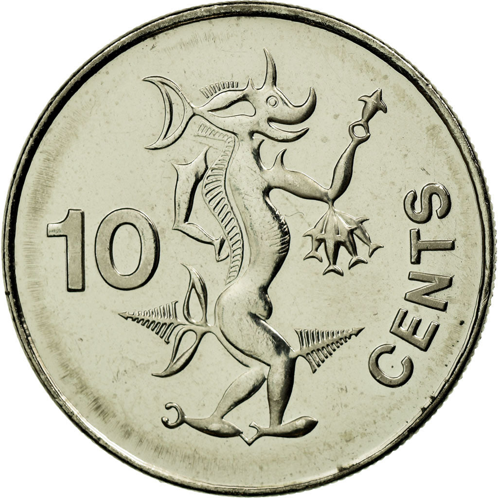 Coin, Solomon Islands, Elizabeth II, 10 Cents, 2005, AU(55-58), Nickel plated