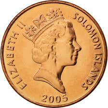 Coin, Solomon Islands, Elizabeth II, 2 Cents, 2005, MS(63), Bronze Plated Steel