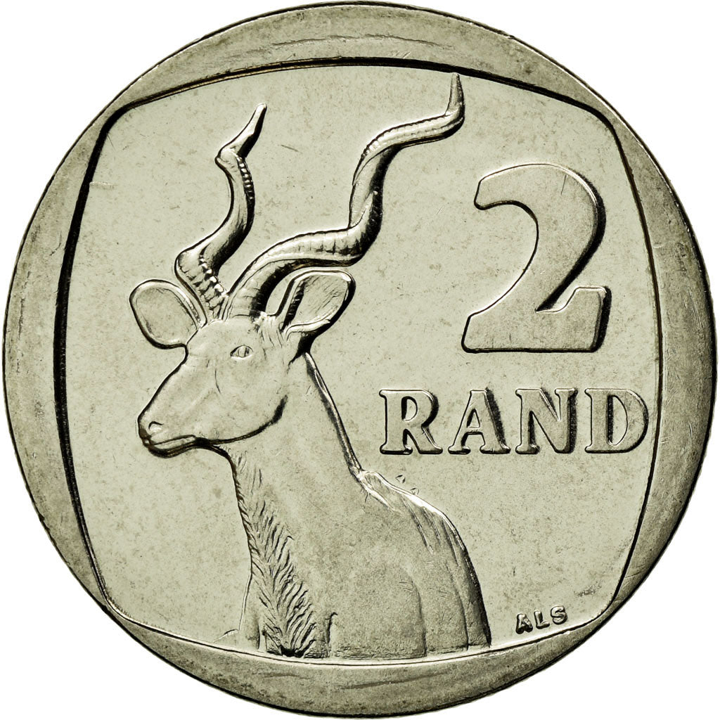 Coin, South Africa, 2 Rand, 2008, Pretoria, MS(63), Nickel Plated Copper, KM:445