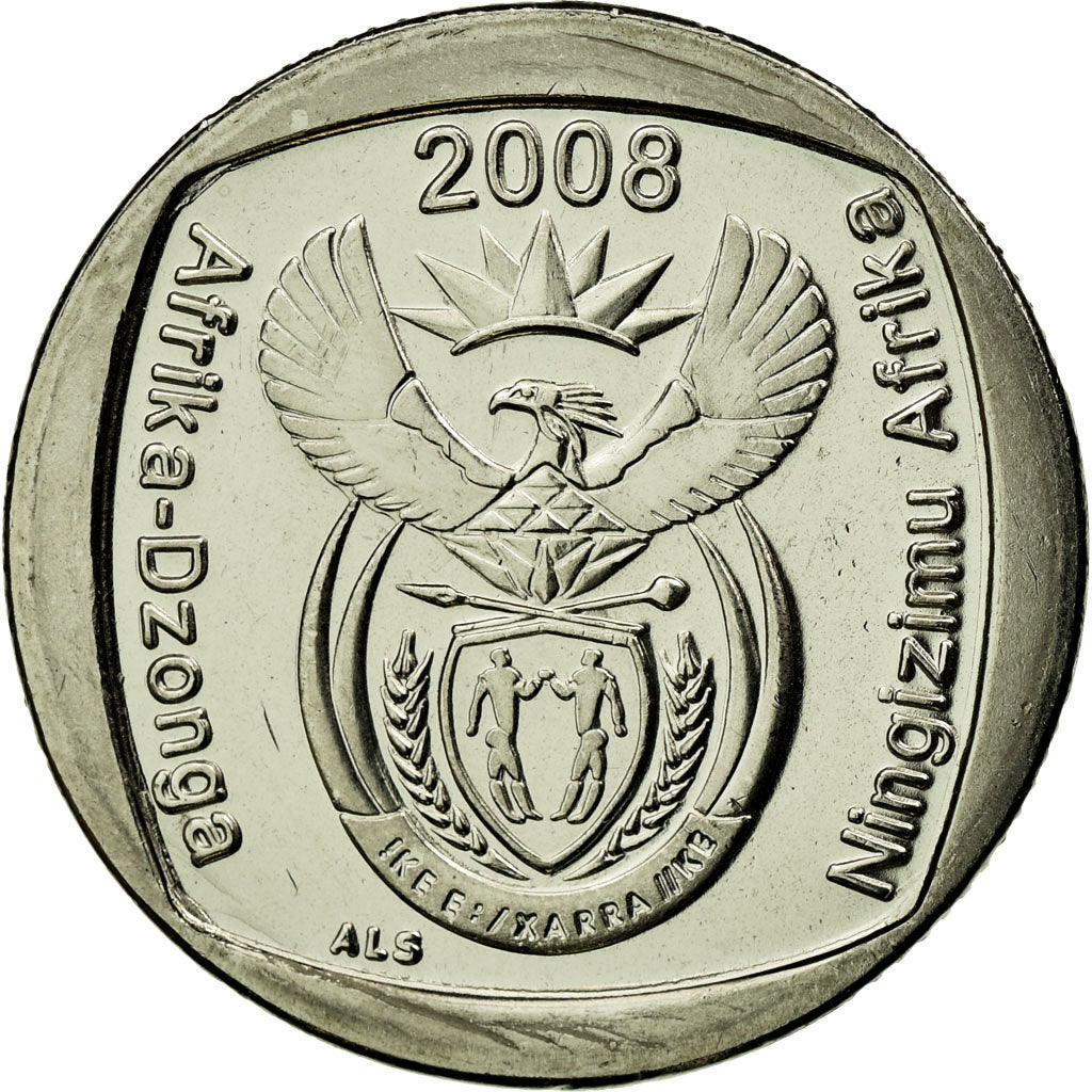 Coin, South Africa, Rand, 2008, Pretoria, MS(63), Nickel Plated Copper, KM:444