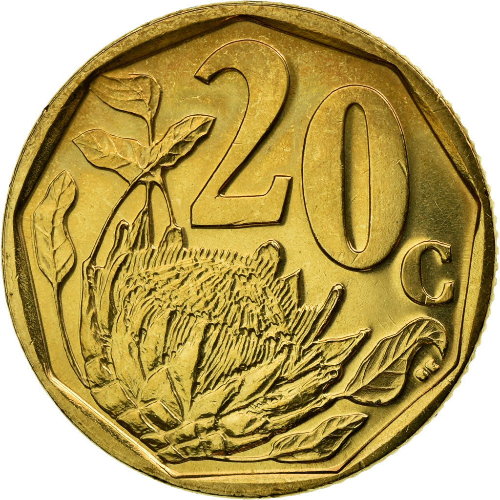 Münze, Südafrika, 20 Cents, 2008, Pretoria, VZ, Bronze Plated Steel, KM:442