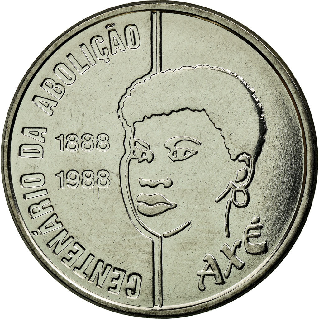 Münze, Brasilien, Abolition of Slavery Centennial - Female, 100 Cruzados, 1988