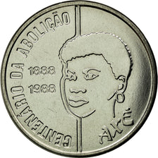 Moneda, Brasil, Abolition of Slavery Centennial - Female, 100 Cruzados, 1988