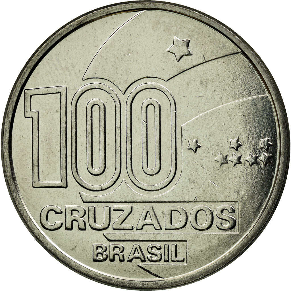 Moneda, Brasil, Abolition of Slavery Centennial - Female, 100 Cruzados, 1988