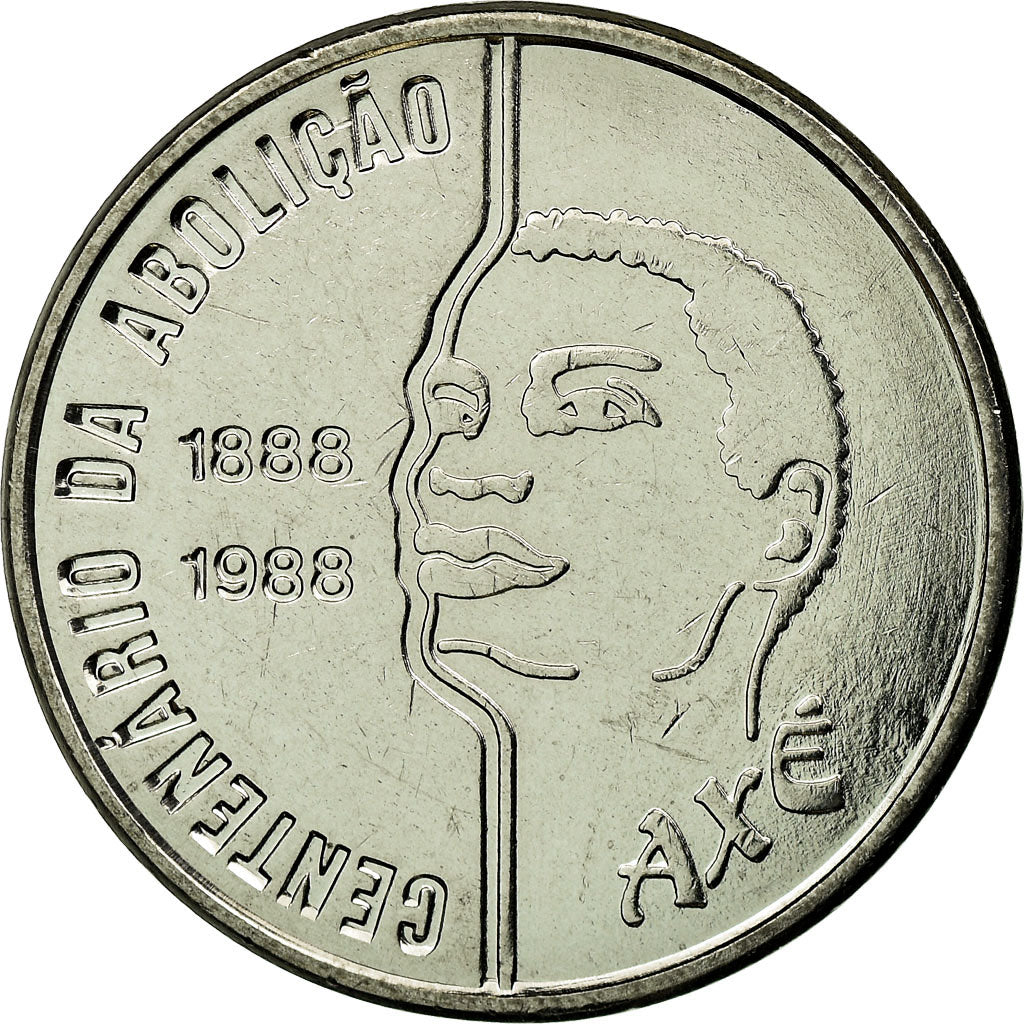 Münze, Brasilien, Abolition of Slavery Centennial - Male, 100 Cruzados, 1988