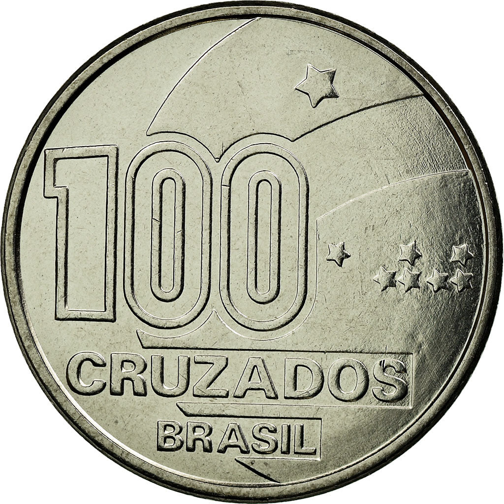 Moeda, Brasil, Abolition of Slavery Centennial - Male, 100 Cruzados, 1988