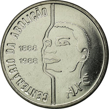 Coin, Brazil, Abolition of Slavery Centennial - Male, 100 Cruzados, 1988