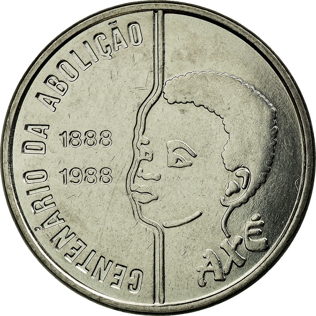 Moeda, Brasil, Abolition of Slavery Centennial - Child, 100 Cruzados, 1988