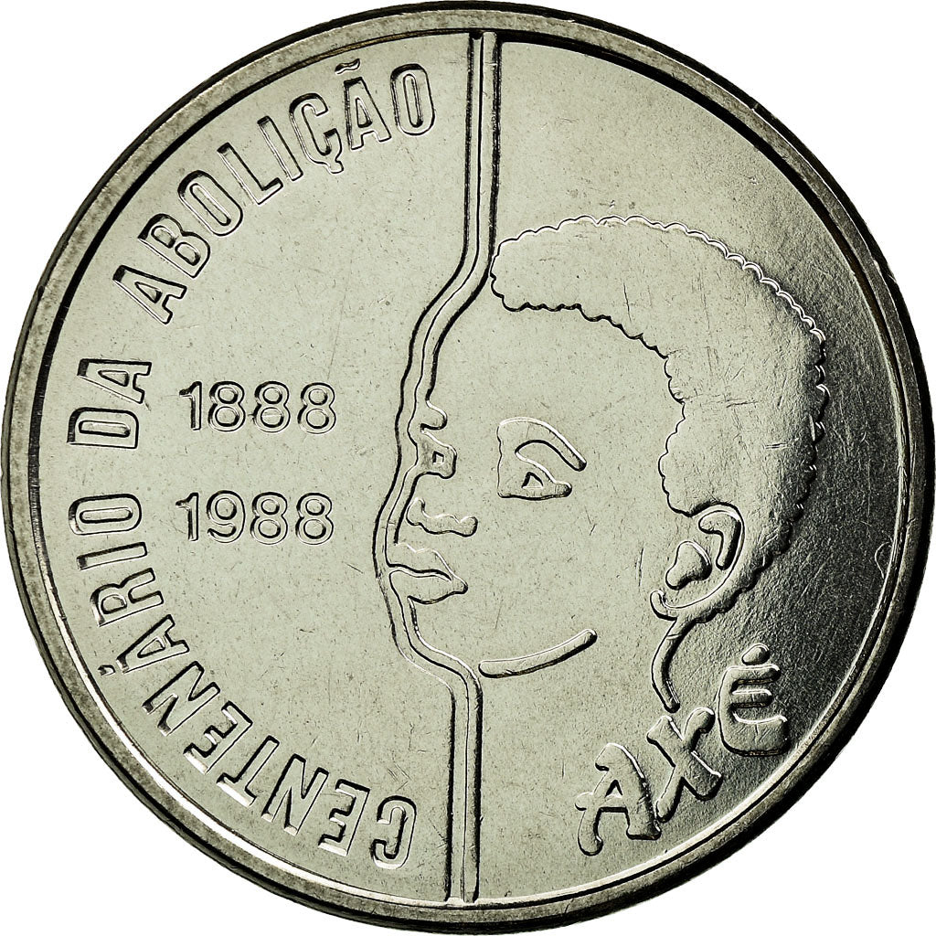 Moneda, Brasil, Abolition of Slavery Centennial - Child, 100 Cruzados, 1988
