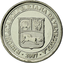 Coin, Venezuela, 10 Centimos, 2007, Maracay, AU(55-58), Nickel plated steel