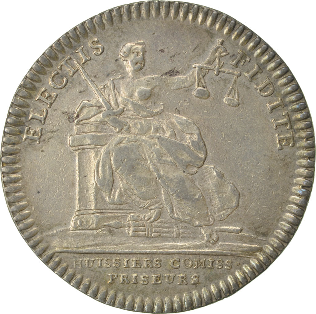 France, Justice, Token, AU(50-53), Gatteaux, Silver, Feuardent #3329, 9.80