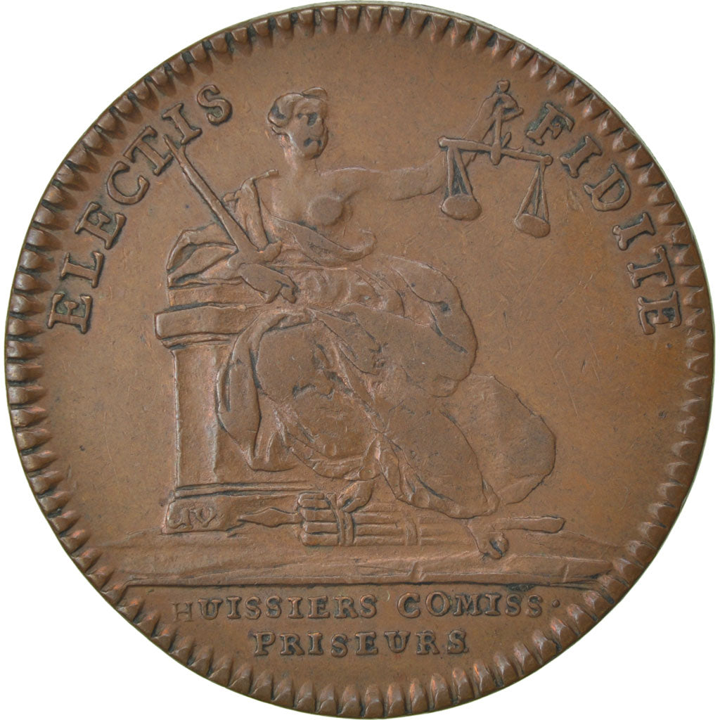 France, Justice, Token, AU(50-53), Copper, Feuardent #3326, 7.94