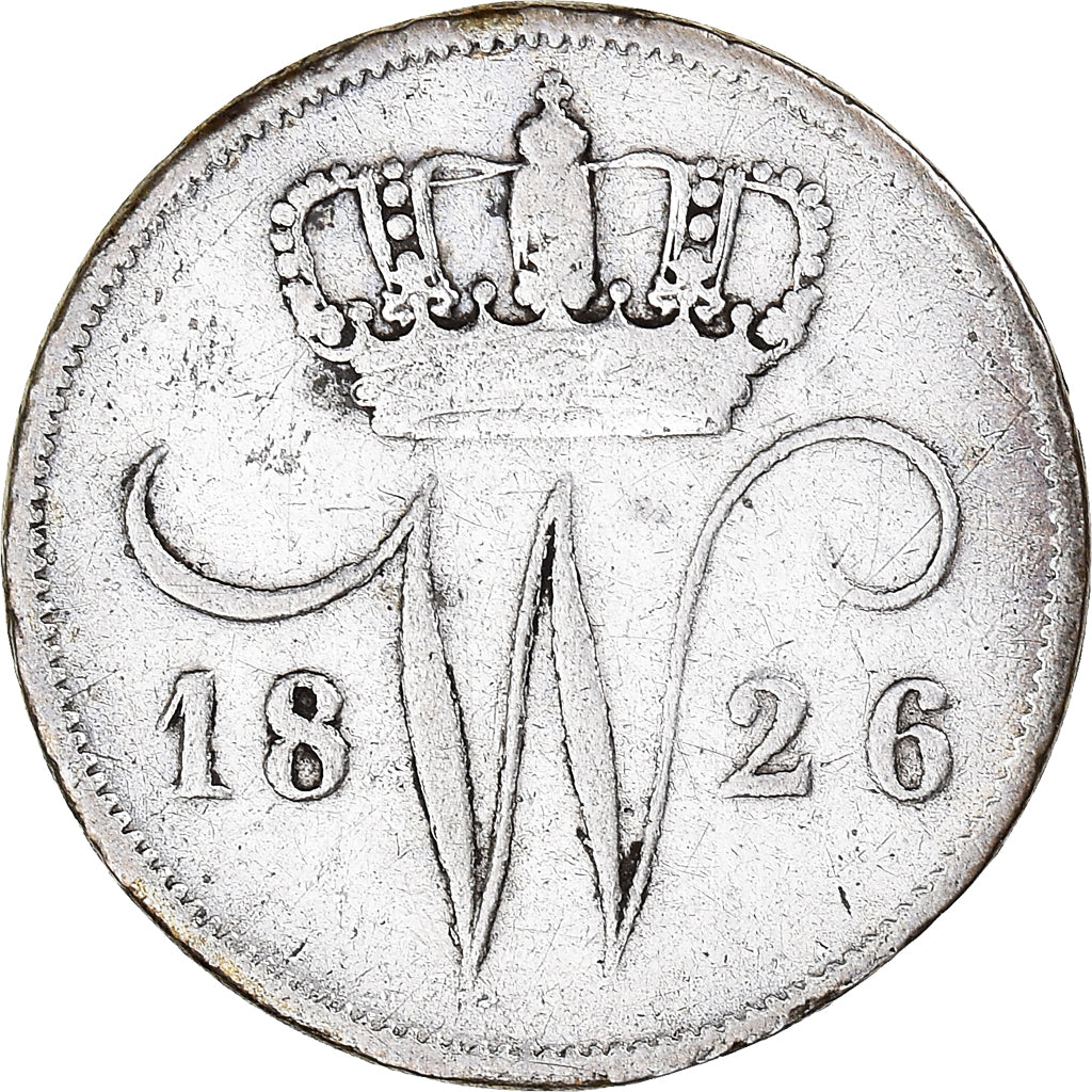 Coin, Netherlands, William I, 10 Cents, 1826, Utrecht, VF(30-35), Silver, KM:53