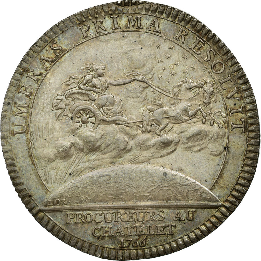 France, Token, Justice, 1766, Duvivier, AU(55-58), Silver, Feuardent:3237