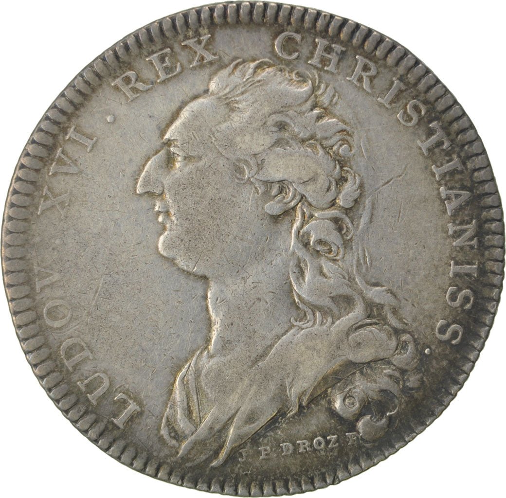France, Justice, Token, 1761, EF(40-45), Silver, Feuardent #3320, 8.00