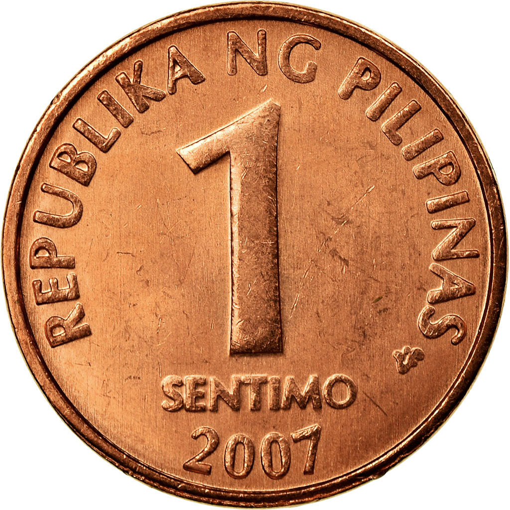 Coin, Philippines, Sentimo, 2007, EF(40-45), Copper Plated Steel, KM:273