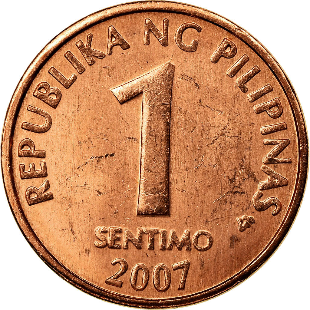 Coin, Philippines, Sentimo, 2007, EF(40-45), Copper Plated Steel, KM:273