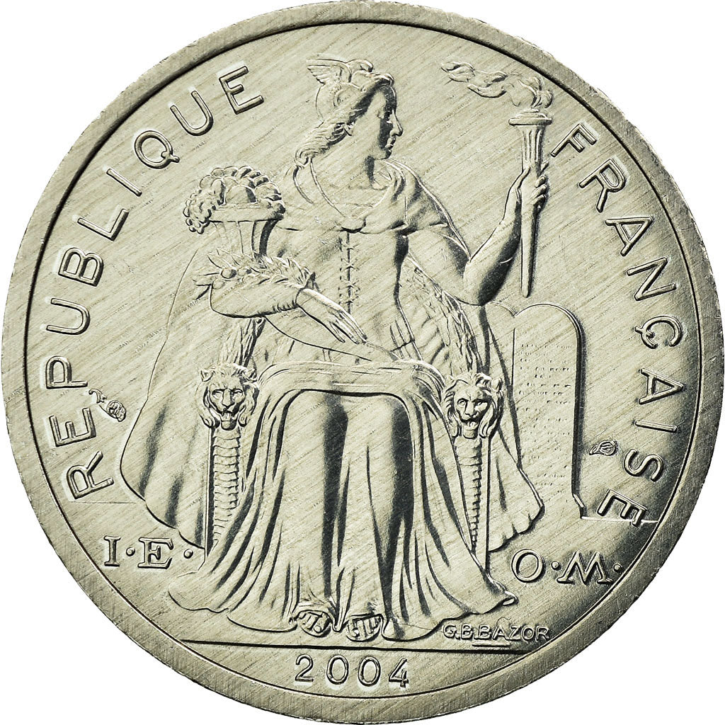 Coin, French Polynesia, 2 Francs, 2004, Paris, AU(55-58), Aluminum, KM:10