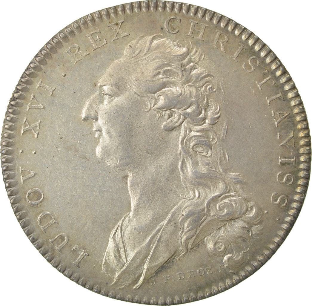 France, Justice, Token, 1766, AU(55-58), Silver, Feuardent #3236, 9.94