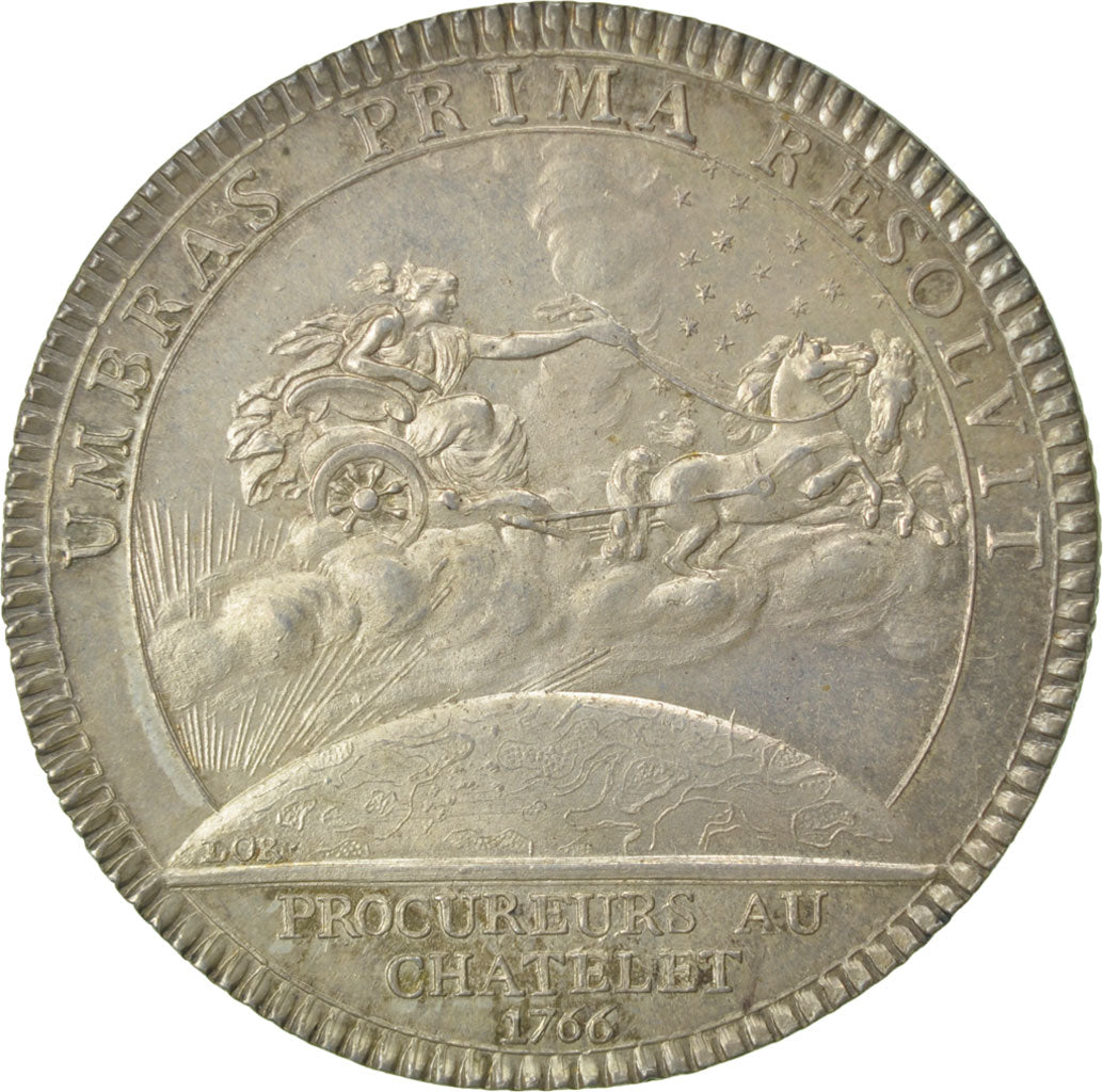 France, Justice, Token, 1766, AU(55-58), Silver, Feuardent #3236, 9.94